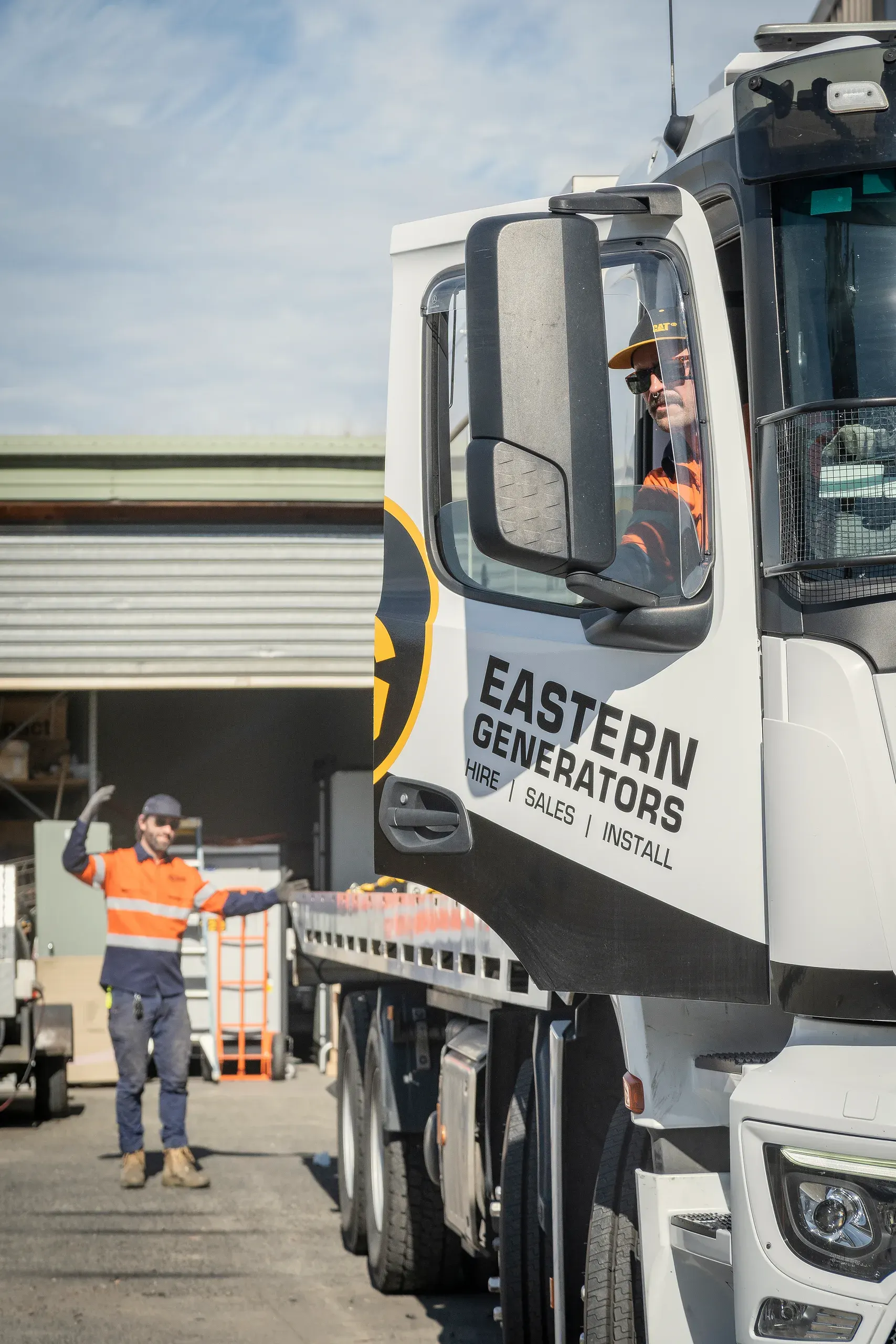 An Eastern Generators truck loaded and ready for a site delivery